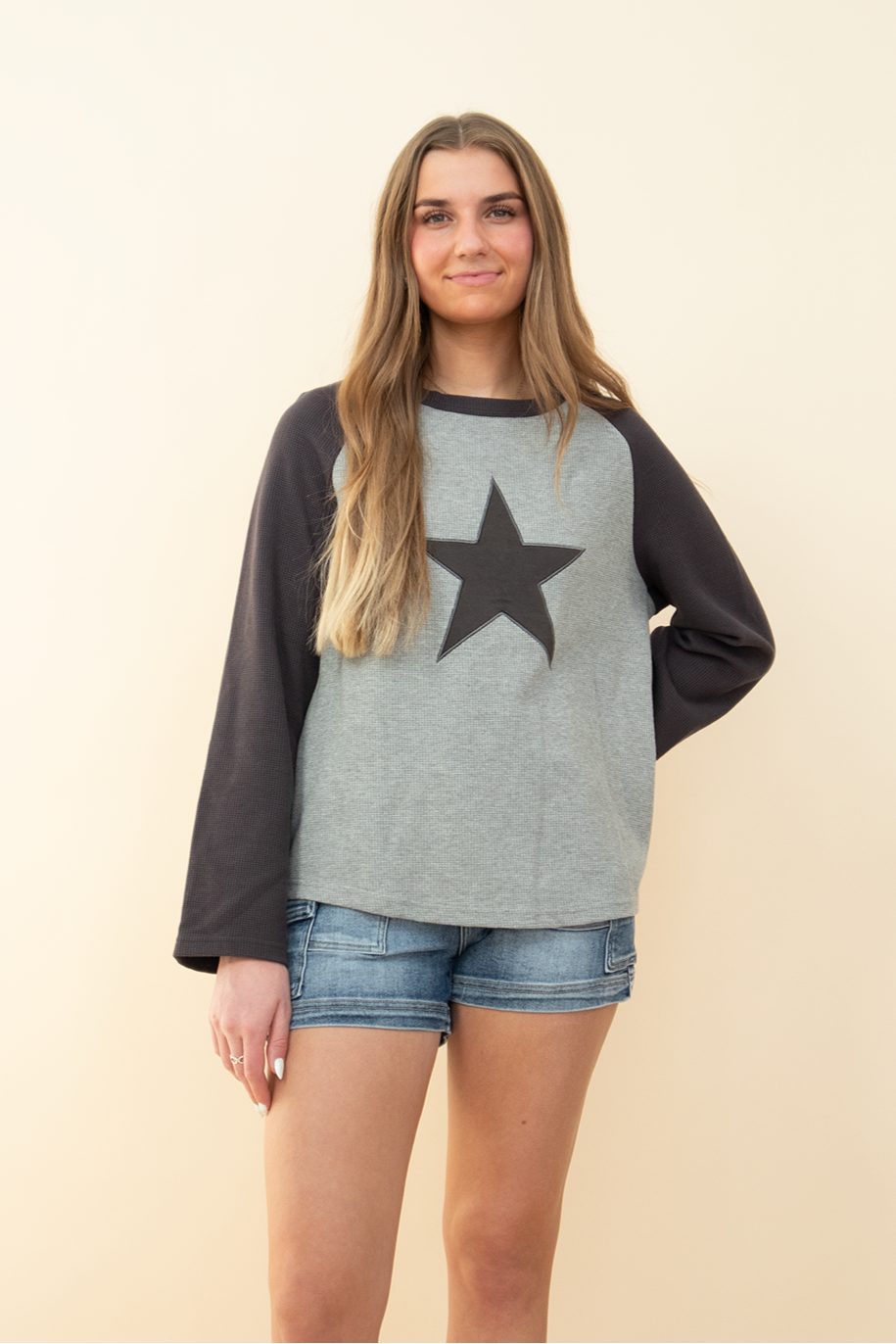 Ashton Star Patch Raglan Top
