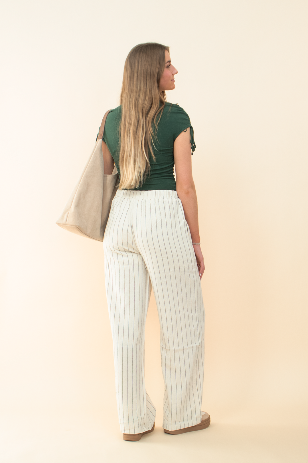 The Anna Stripe Linen Drawstring Pant