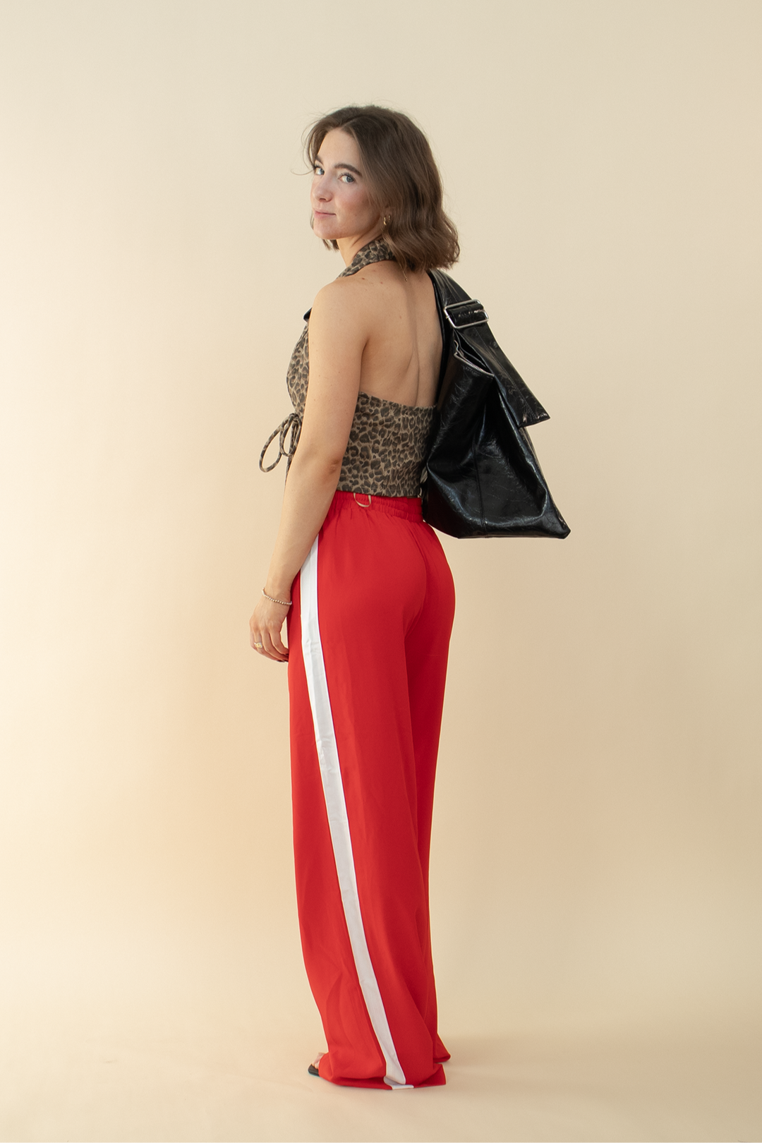 The Cassie Leopard Print Denim Halter