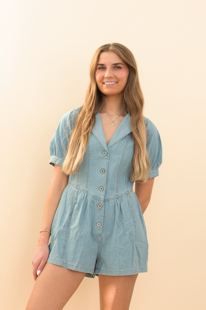 Evermore Denim Romper