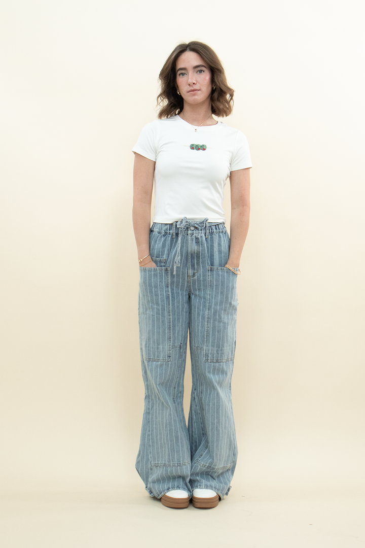 The Colette Drawstring Pinstripe Jeans