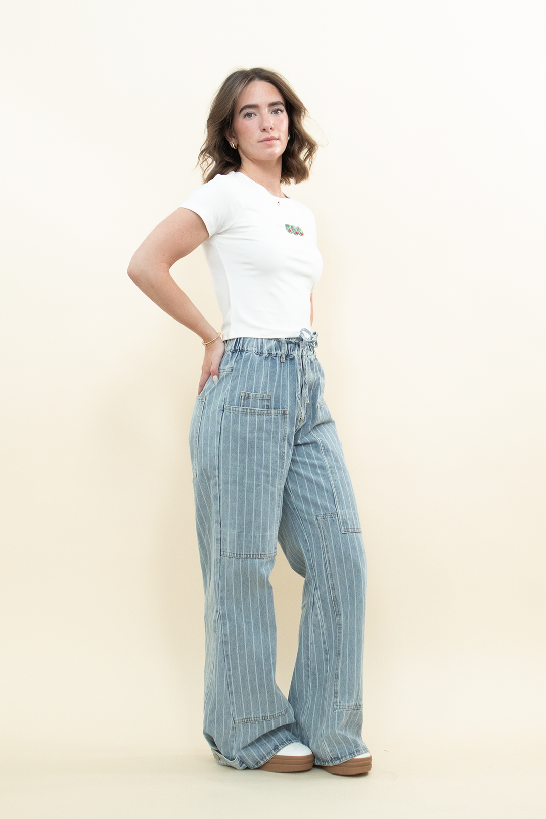 The Colette Drawstring Pinstripe Jeans