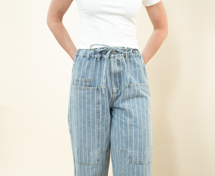 The Colette Drawstring Pinstripe Jeans
