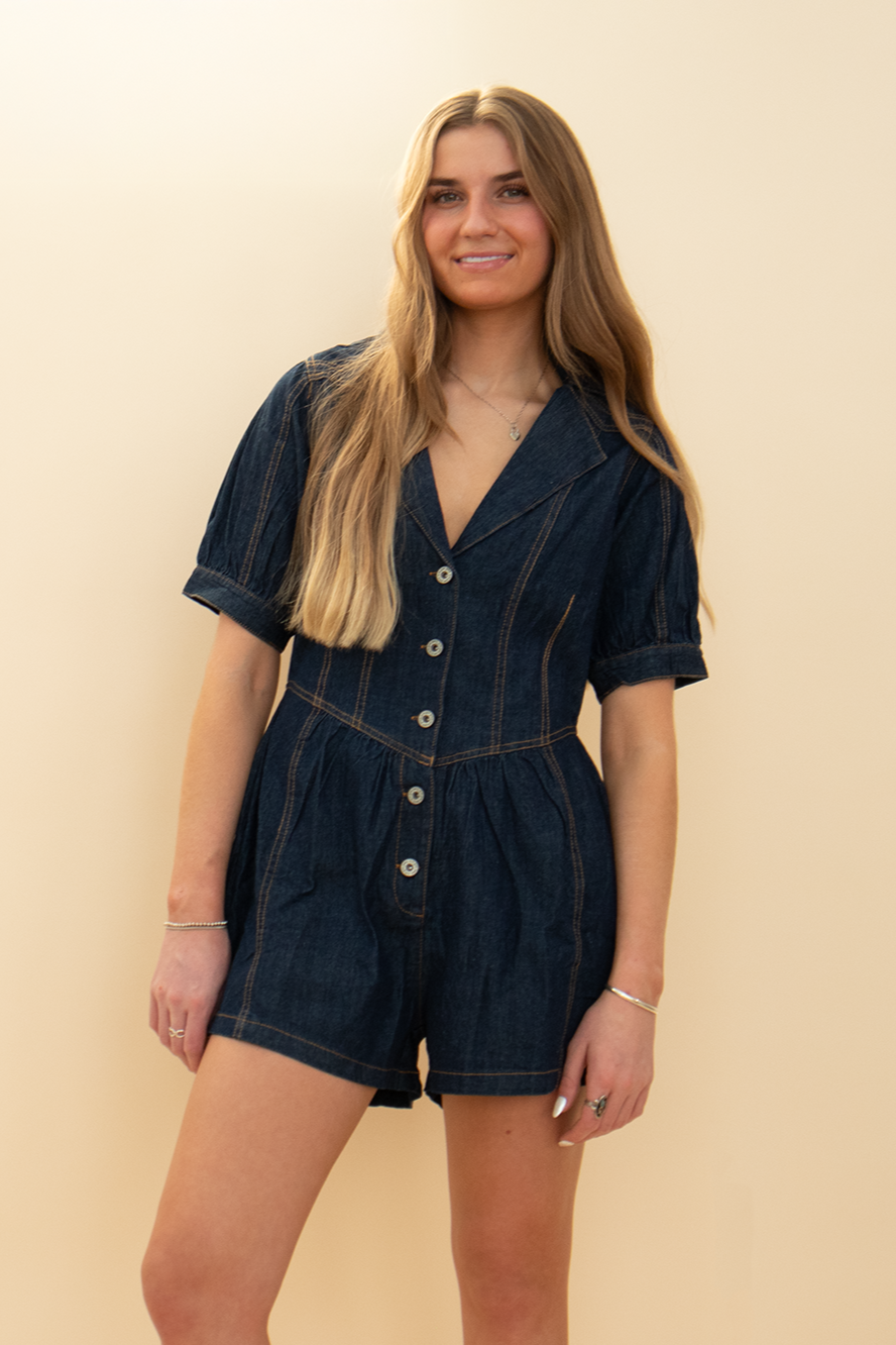Evermore Denim Romper