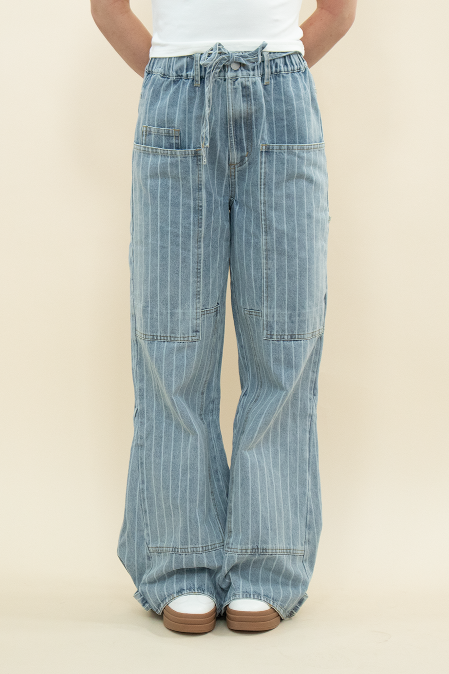 The Colette Drawstring Pinstripe Jeans
