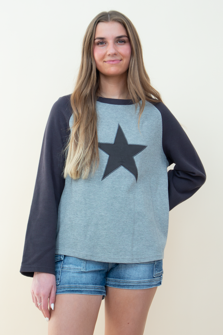 Ashton Star Patch Raglan Top